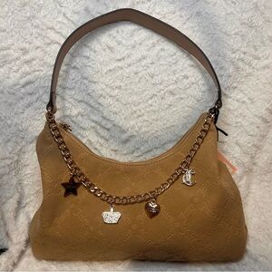 Juicy Couture Not Your Babe Hobo Bag Color Pecan New Y2K Heart Crown Charm